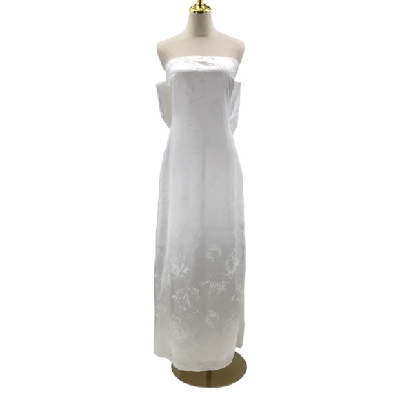 LULU'S SZ S Ivory Avid Elegance Strapless Bow Straight Neck Maxi Dress NEW b122 - Picture 3 of 10